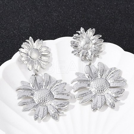 304 Stainless Steel Dangle Stud Earrings EJEW-G423-18P-1