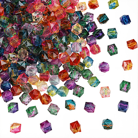 Two Tone Transparent Spray Painted Acrylic Beads ACRP-PA0001-01A-1