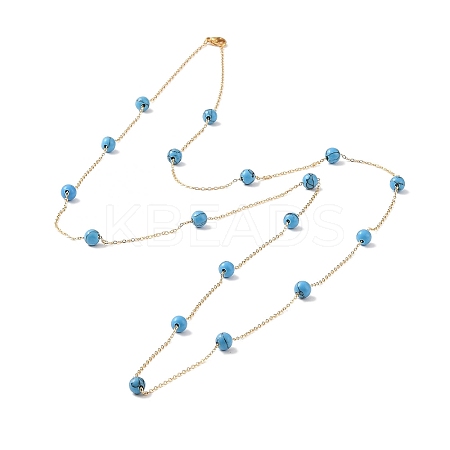 Synthetic Turquoise Beads Necklaces BJEW-B078-01G-1