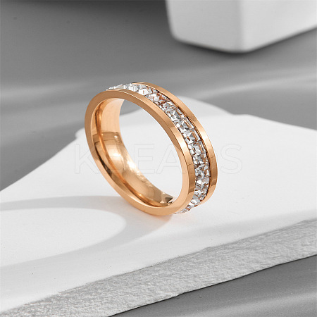 304 Stainless Steel Crystal Rhinestone Finger Rings FS-WG432ED-04-1