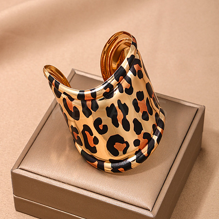 Leopard Print Alloy Cuff Bangles  for Women WGB08C8-01-1
