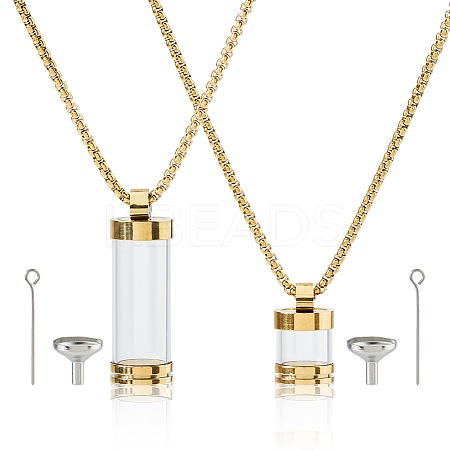 Transparent Glass Wishing Bottle Pendant NJEW-HS0001-01G-1