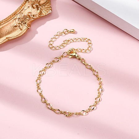 Rack Plating Brass Curb Chain Bracelets for Women BJEW-G735-16G-1