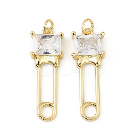 Brass Micro Pave Cubic Zirconia Pendants KK-H527-30G-1