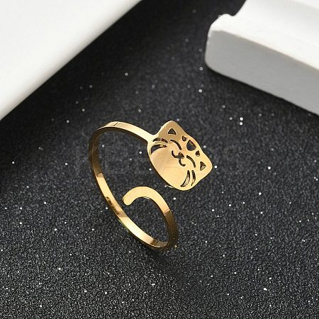 304 Stainless Steel Cuff Rings for Women LS-RJEW-F195-02G-1