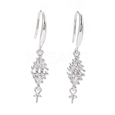 Rhodium Plated 925 Sterling Silver Earring Hooks STER-D035-36P-1