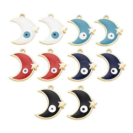 Rack Plating Alloy Enamel Pendants ENAM-T015-004-NR-1