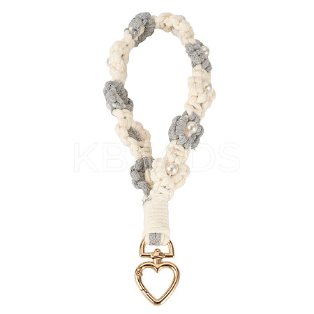 Cotton Braided Flower Pendant Decorations AJEW-TAC0030-032G-01-1