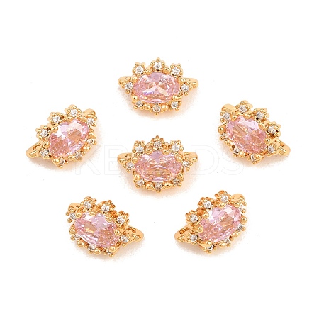 SHEGRACE Flower Brass Micro Pave Cubic Zirconia Spacer Bars XGRQ5K520-826G-1