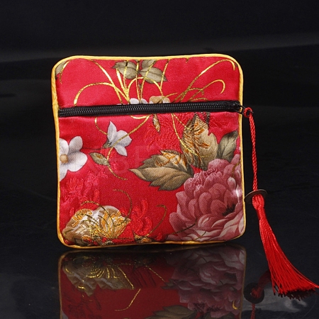 Square Chinese Style Cloth Tassel Bags PW-WG62144-14-1