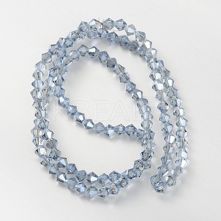 Faceted Bicone Glass Beads Strands X-EGLA-P017-4mm-13-1