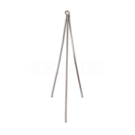 Brass Square Snake Chains Tassel Big Pendants KK-G510-02P-1