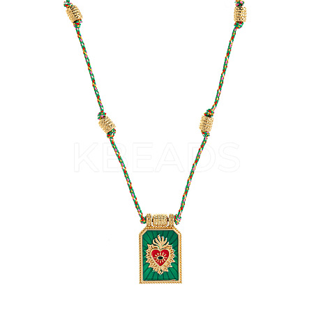 Brass and Enamel Pendant Necklaces FS-WG2CA9F-09-1