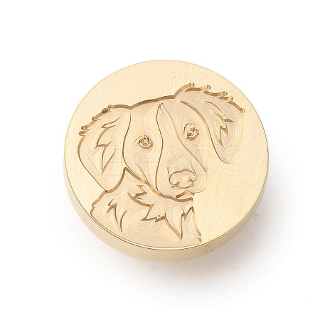 Golden Tone Wax Seal Brass Stamp Heads AJEW-U008-03G-04-1