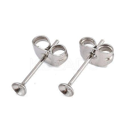 304 Stainless Steel Stud Earring Findings STAS-D389-03A-P-1