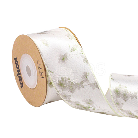 Polyester Lock Edge Printed Flower Ribbon PW-WG70ADC-01-1