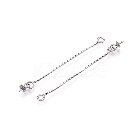 Anti-Tarnish Rhodium Plated 925 Sterling Silver Tassel Pendants STER-N016-05P-1