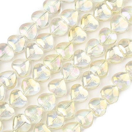 Electroplated Transparent Glass Beads Strand EGLA-A045-01-AB02-1