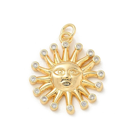 Brass Micro Pave Cubic Zirconia Pendants KK-U044-04G-1