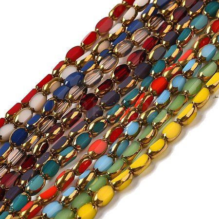 Electroplate Opaque Color Glass Beads Strands EGLA-Q127-A01-02-1