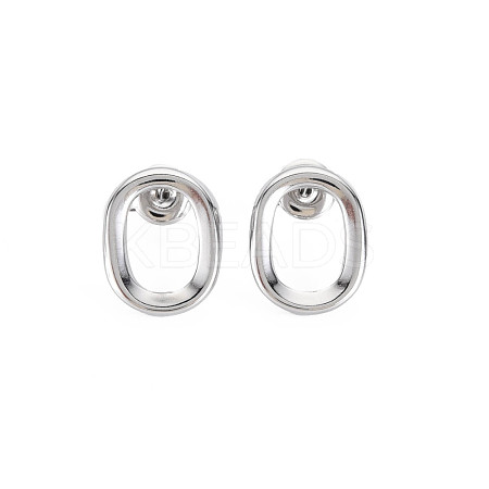 Non-Tarnish 304 Stainless Steel Hollow Oval Stud Earrings for Woman EJEW-N097-004P-1