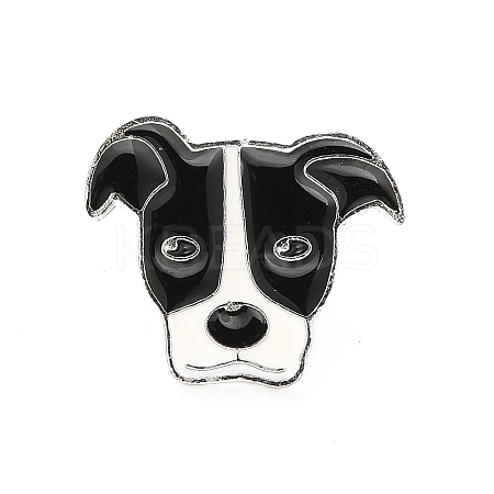 Dog Enamel Pin with Brass Butterfly Clutches LS-JEWB-A006-04B-1