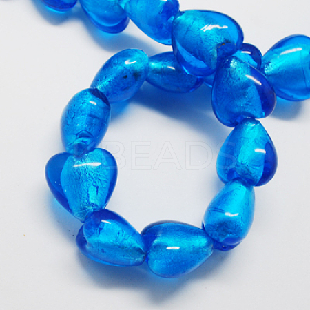 Handmade Silver Foil Glass Beads FOIL-R050-12x8mm-5-1