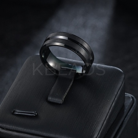 Grooved 201 Stainless Steel Finger Rings for Men WG2ADDA-12-1