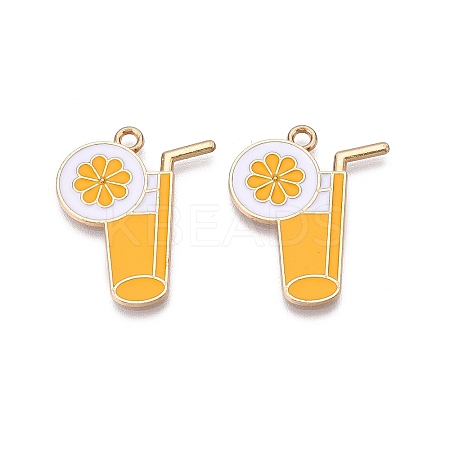 Rack Plating Alloy Enamel Pendants ENAM-N056-419-1