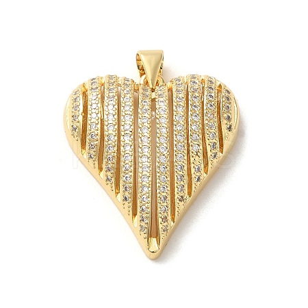 Brass Micro Pave Clear Cubic Zirconia Pendants KK-M281-02G-1