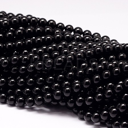 Natural Black Tourmaline Beads Strands LS-G-P132-17-8mm-1