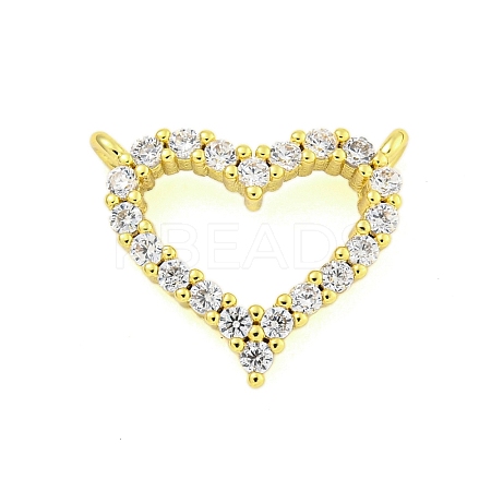 Rack Plating Brass Micro Pave Clear Cubic Zirconia Charms KK-U021-03G-1