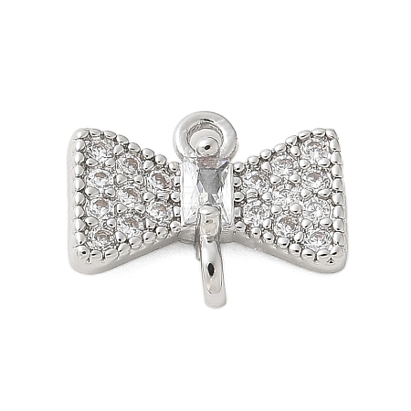 Brass Micro Pave Cubic Zirconia Connector Charms KK-U056-53P-1