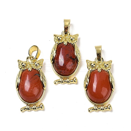 Natural Red Jasper Pendant KK-F887-02G-19-1