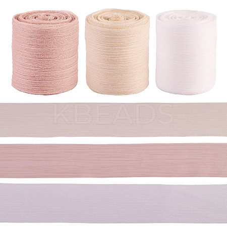 3 Rolls 3 Colors Wrinkle Polyester Ribbon OCOR-TA0002-98C-1