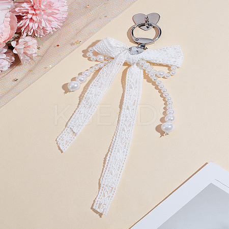 1Pc Bowknot Resin Pendant Decoration HJEW-LP0001-19-1