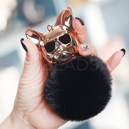 Dog Furry Pom-Pom Keychain for Women PW-WGFFA3E-03-1