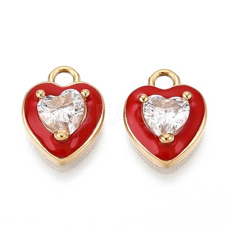 Ion Plating(IP) 304 Stainless Steel Micro Pave Cubic Zirconia Charms STAS-N109-243G-1