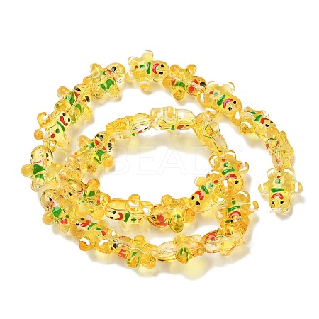 Christmas Transparent Glass Beads Strands LAMP-M021-02D-1