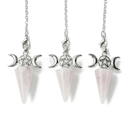 Natural Rose Quartz Cone Dowsing Pendulum Big Pendants G-C114-01P-20-1