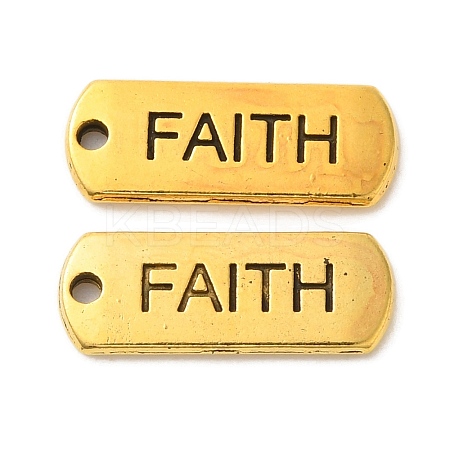 Tibetan Style Alloy Rectangle with Word Faith Pendants TIBEP-Q043-058AG-RS-1