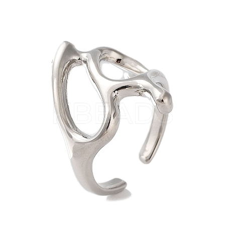 Rack Plating Brass Cuff Rings RJEW-D025-07P-1