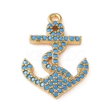 Brass Micro Pave Cubic Zirconia Pendants KK-C086-13G-01-1