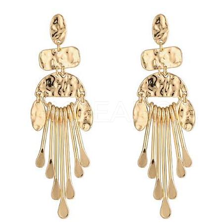 Alloy Rectangle & Fan Chandelier Earrings JE1135A-1