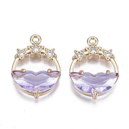 Faceted Transparent Glass Pendants X-GLAA-T020-18D-1