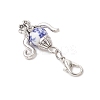 Handmade Flower Printed Porcelain & Tibetan Style Alloy Teapot Pendant Decorations HJEW-JM03670-5