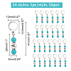 Letter A~Z Synthetic Turquoise & Alloy Pendant Stitch Markers HJEW-AB00456-2