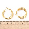 Brass Triple Hoop Earrings for Women EJEW-U055-01G-3