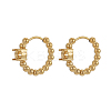 304 Stainless Steel Beaded Hoop Earring Settings STAS-OY011-99G-1
