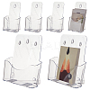 6Pcs 2 Styles Transparent Acrylic Wall Mounted Brochure Stand Rack AJEW-PH0005-86-1
